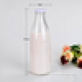Clear Glass Traditional-Style Big Milk Bottles with Metal Caps